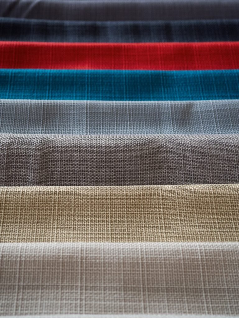 red white and black striped textile